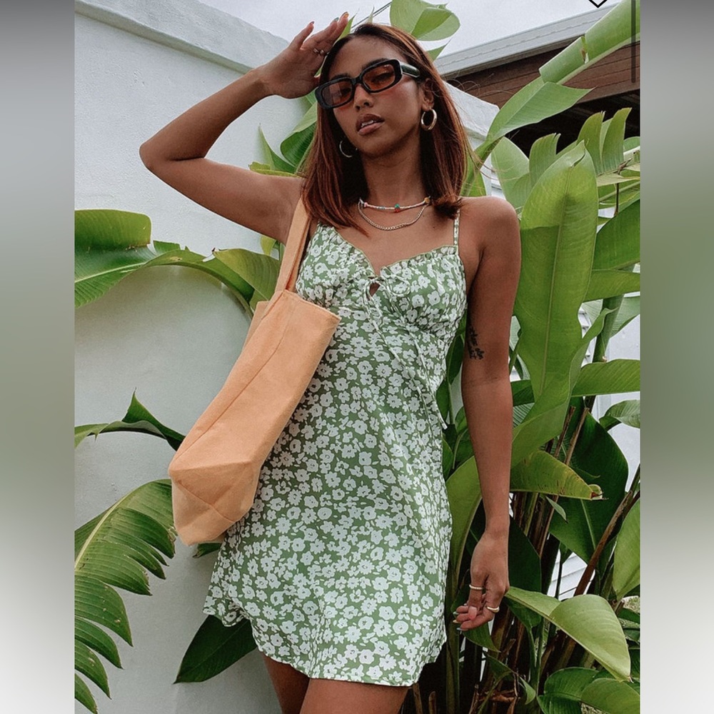 Princess Polly Tasmin Mini Dress Green Floral